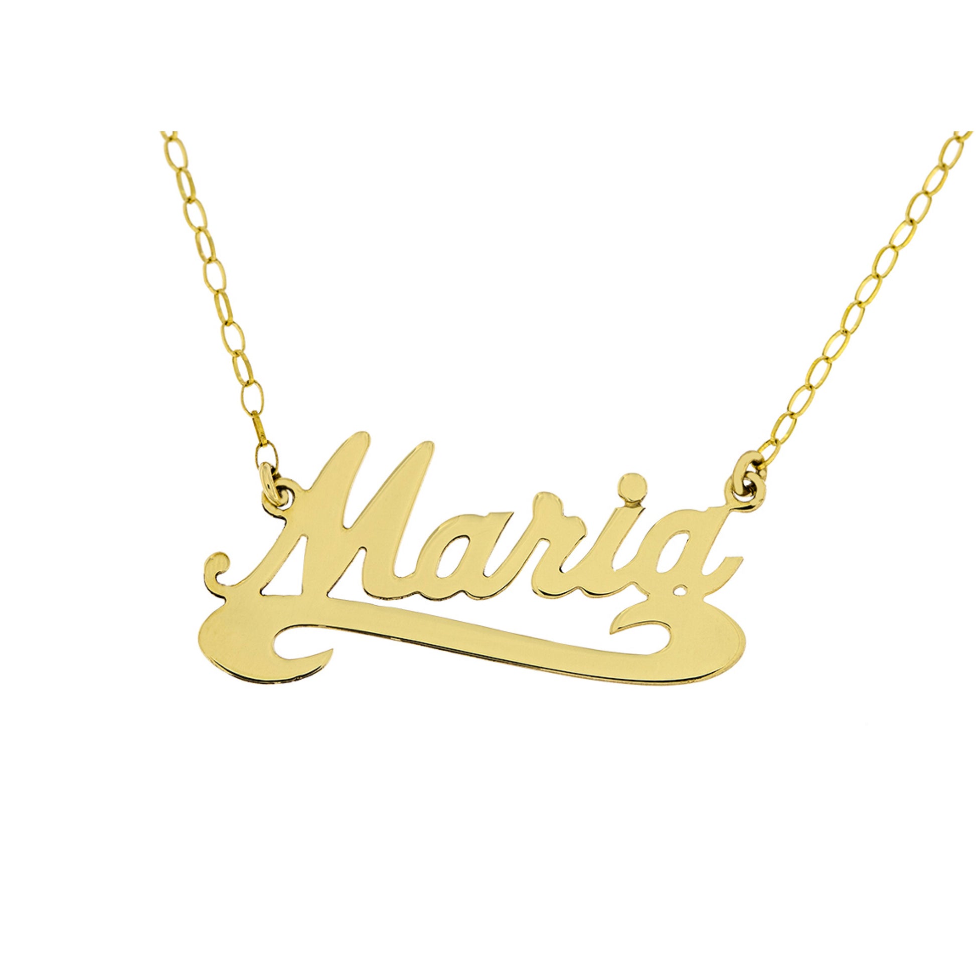 9ct Gold Name Plate Necklace with Underline - John Ross Jewellers