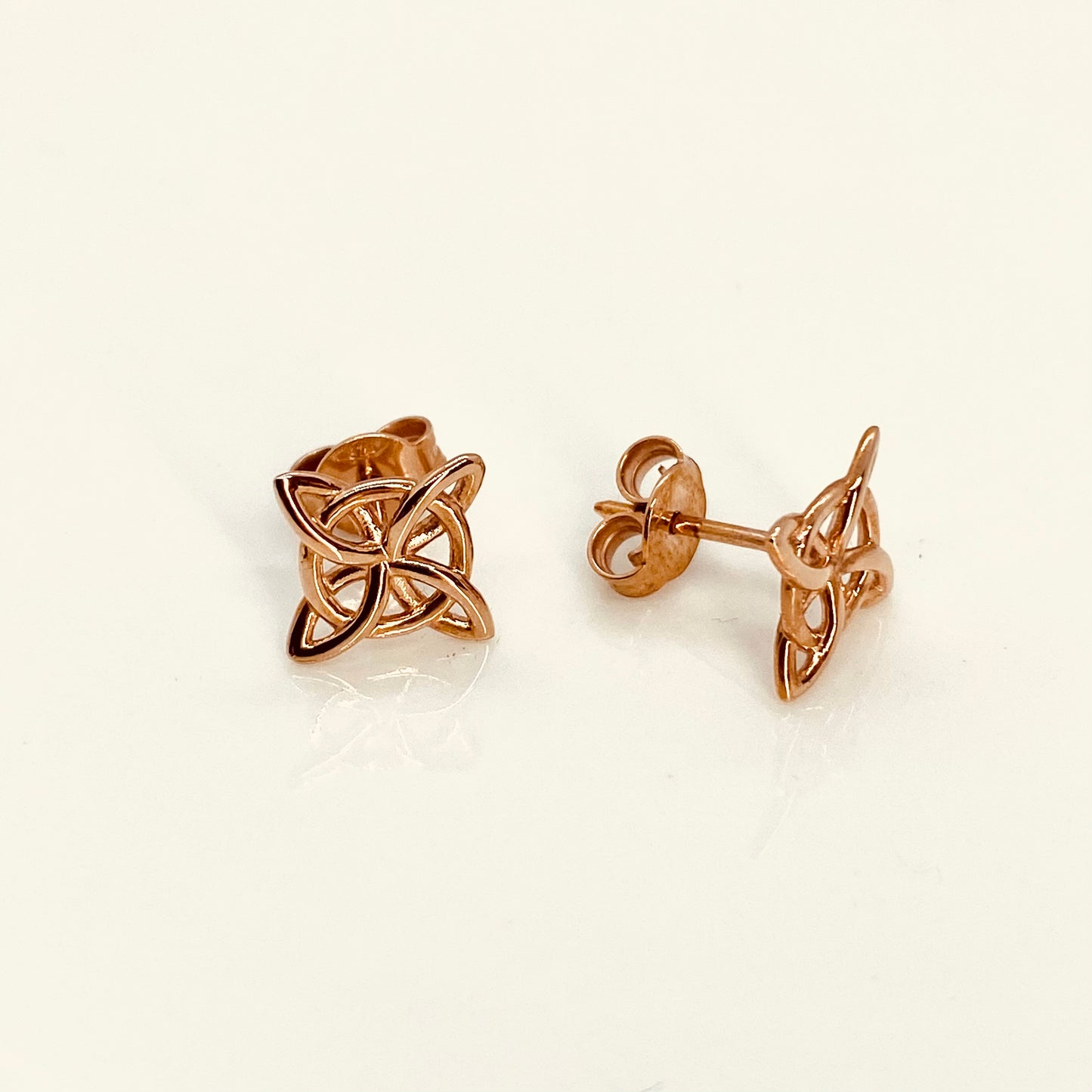 9ct Rose Gold Celtic Stud Earrings - John Ross Jewellers