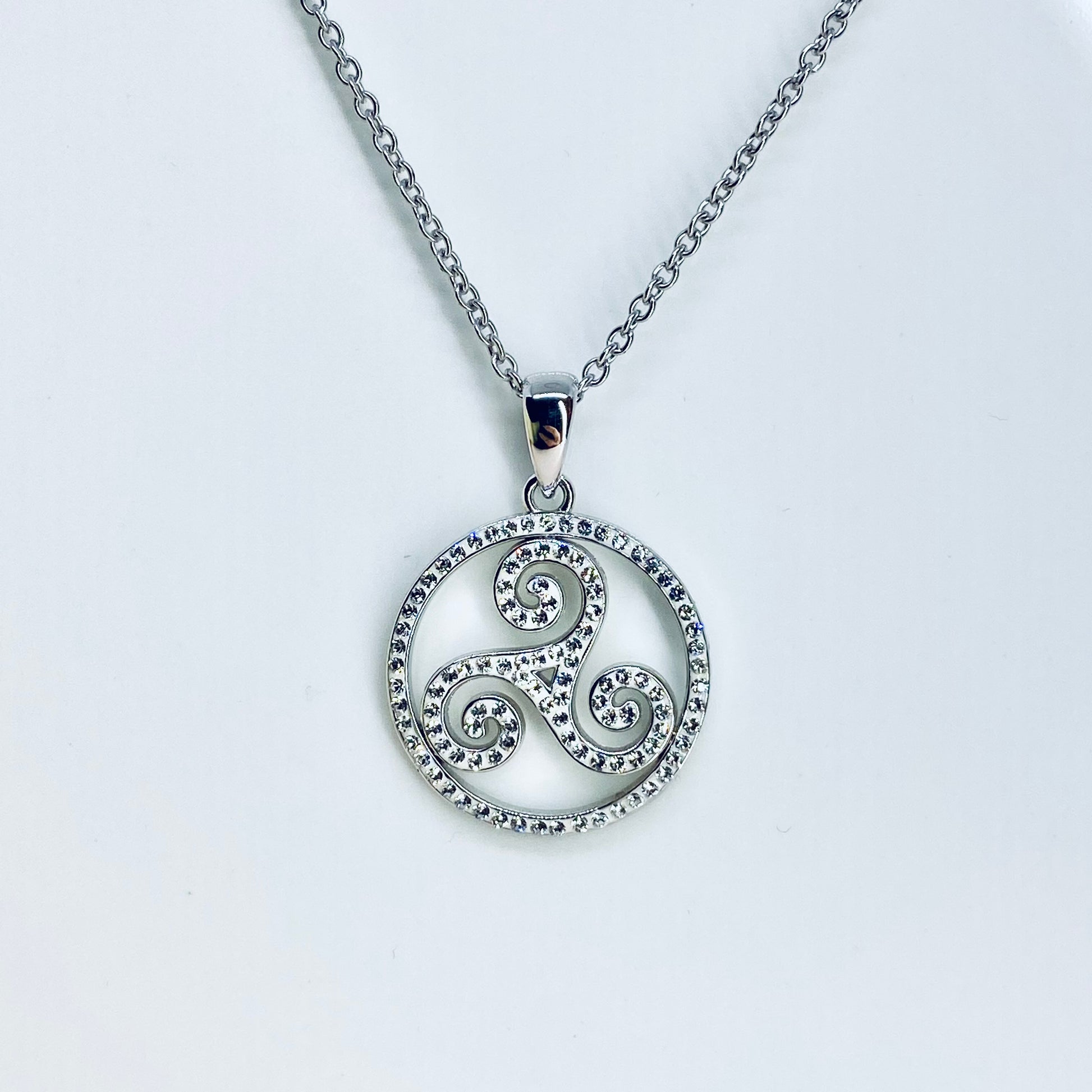 Silver Celtic Swirl Necklace - Triskelion - John Ross Jewellers