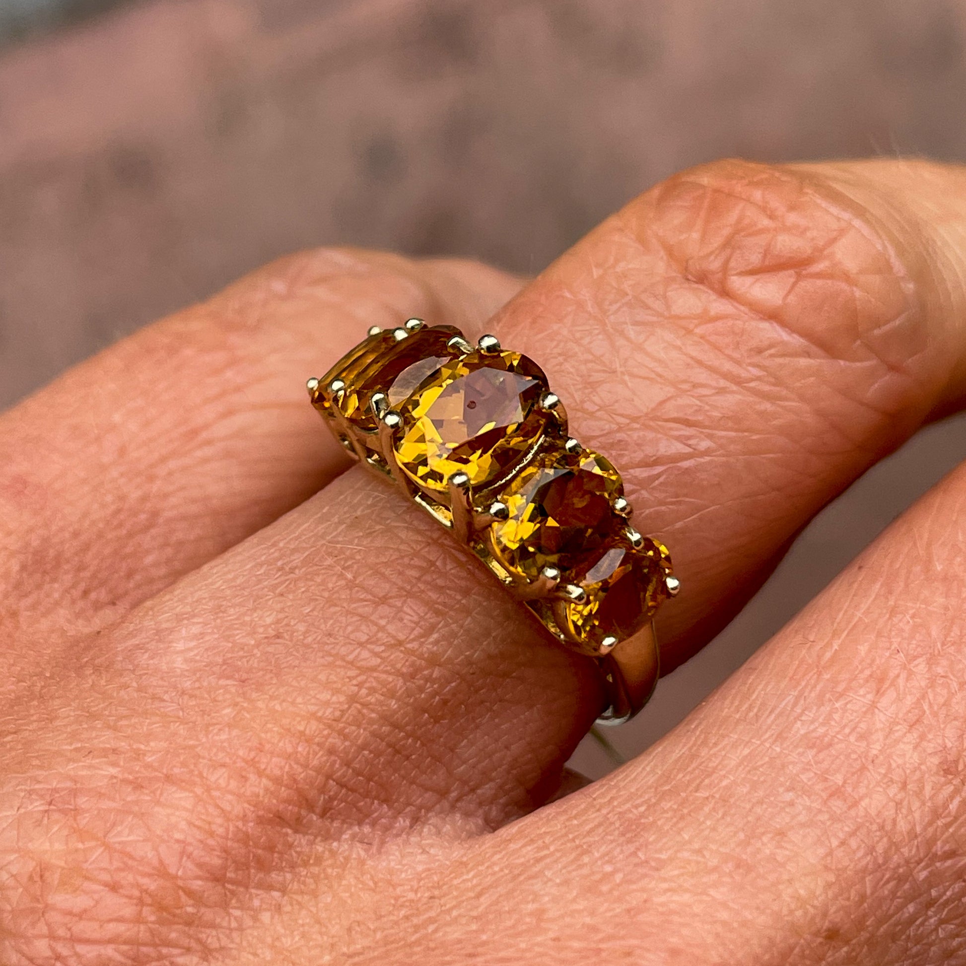 9ct Gold Citrine Stepped Ring - John Ross Jewellers