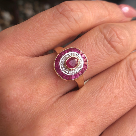 9ct Gold Ruby & Diamond Ring - John Ross Jewellers