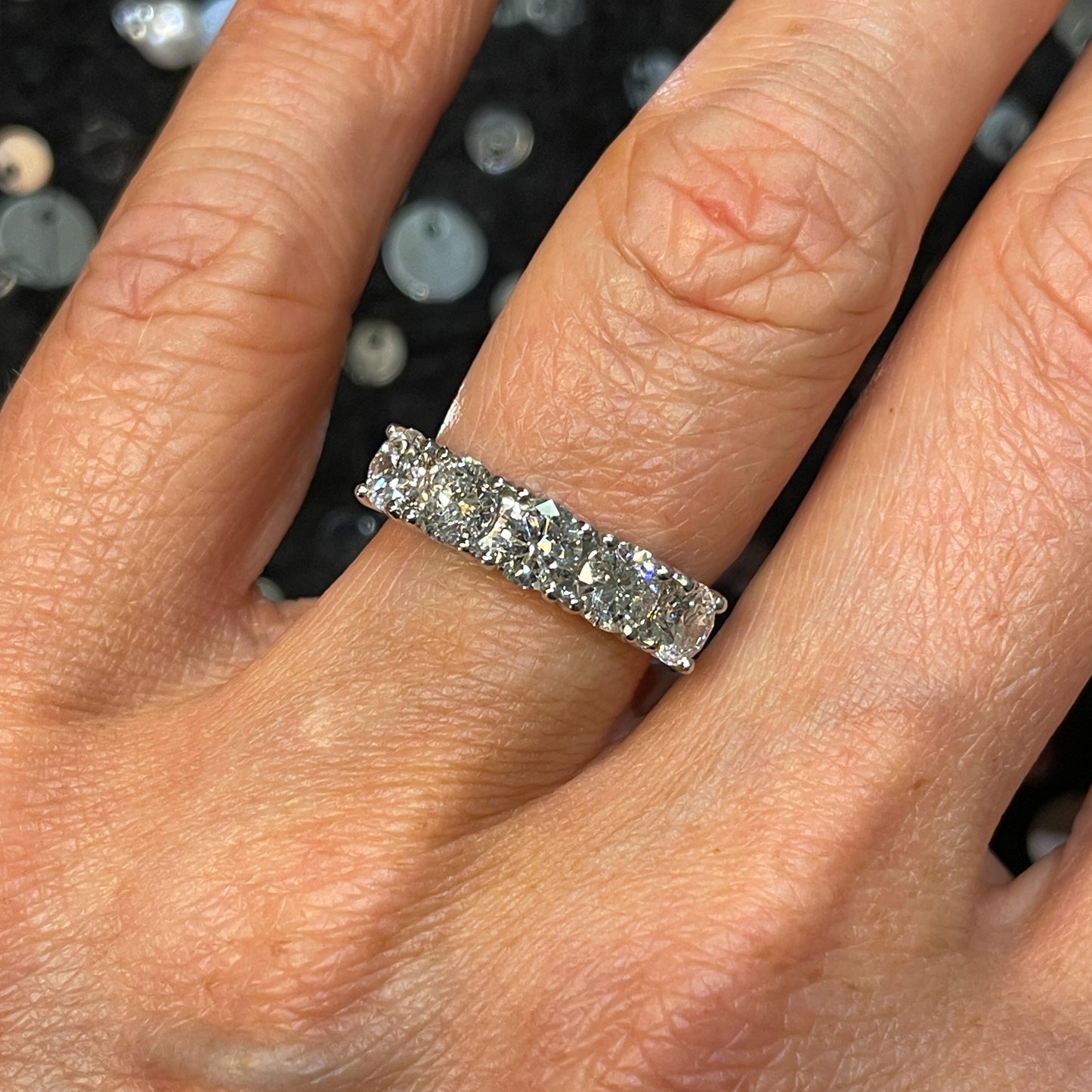 18ct Gold 2.00ct Five Stone Diamond Eternity Ring | Certified GSI2 - John Ross Jewellers