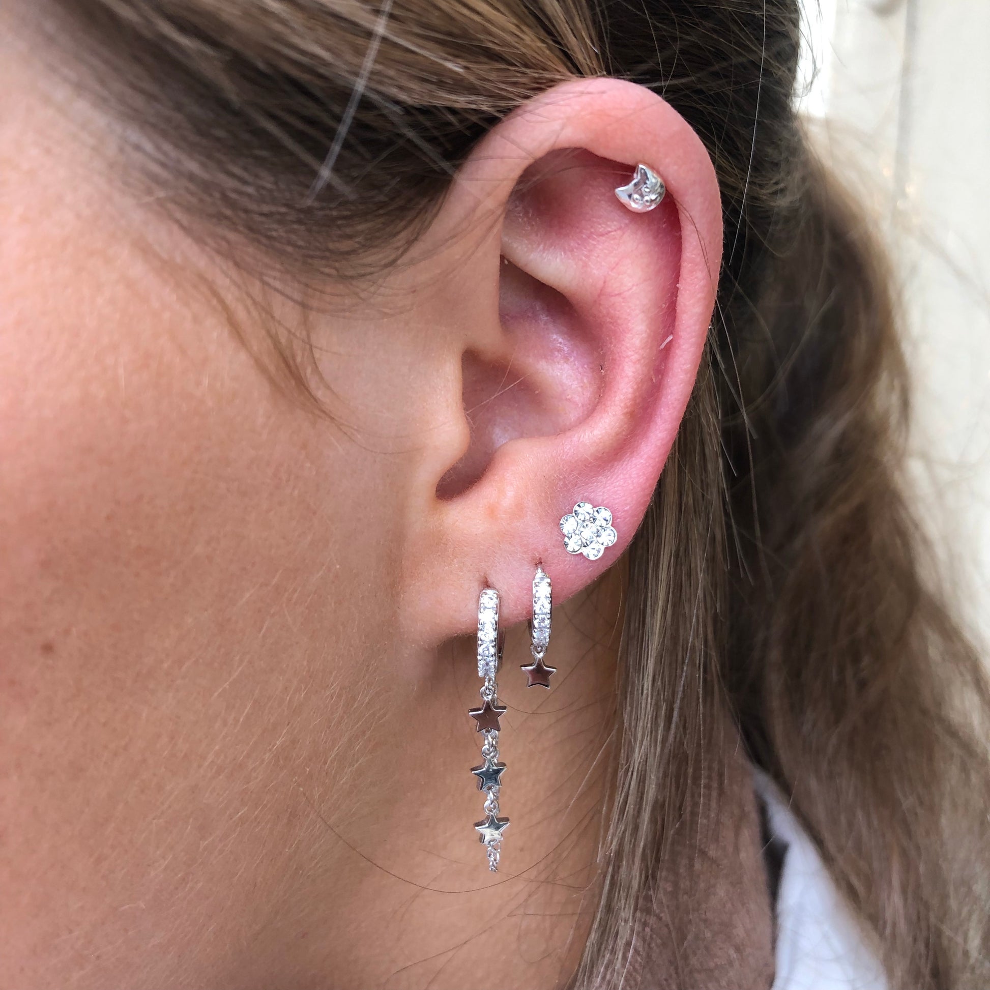 Ear Candy Star CZ Huggie Earring - John Ross Jewellers