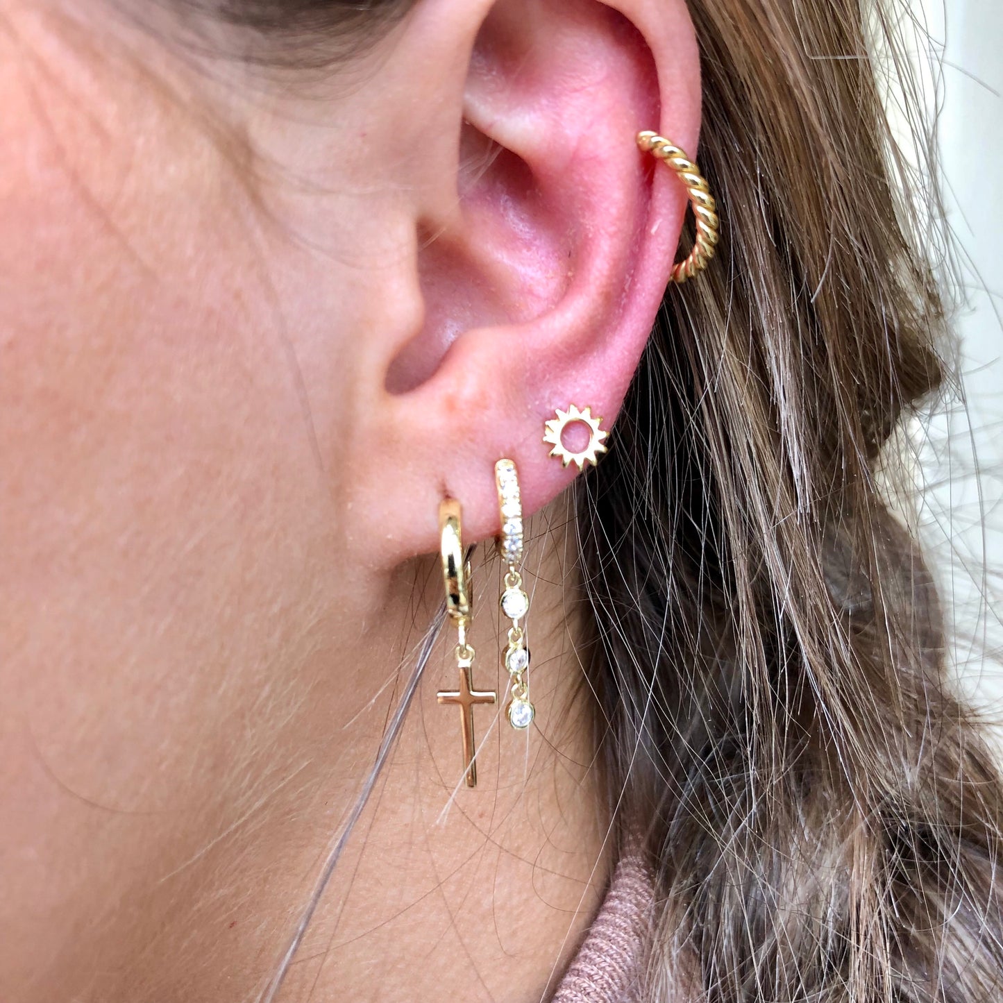 Ear Candy GP Trilogy CZ Huggie Earring - John Ross Jewellers