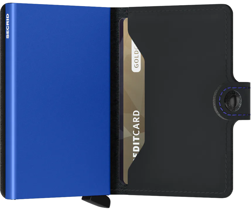 SECRID Miniwallet Matte Black & Blue - John Ross Jewellers