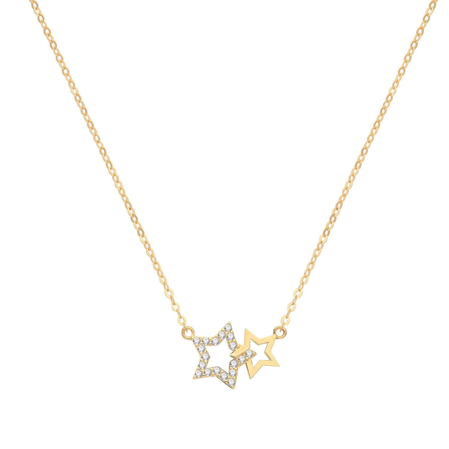 9ct Gold CZ Star Unity Necklace - John Ross Jewellers
