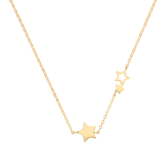 9ct Gold Star Trail Necklace - John Ross Jewellers