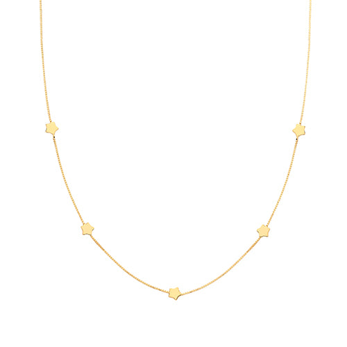 9ct Gold Five Star Necklace - John Ross Jewellers