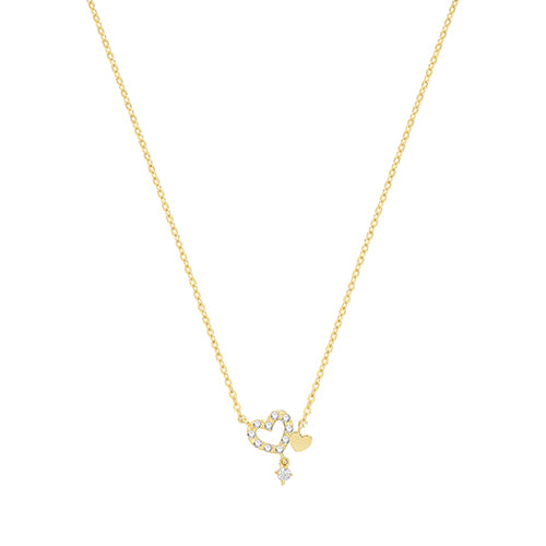 9ct Gold Sweet Heart Drop Necklace - John Ross Jewellers