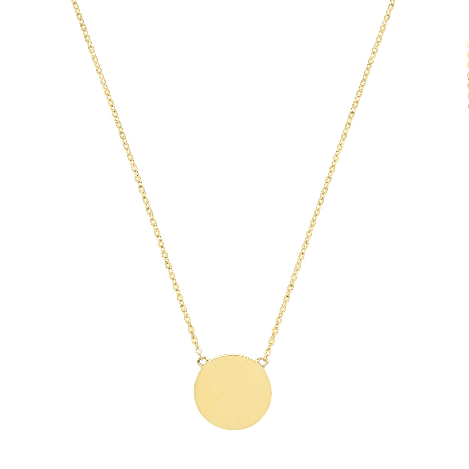 9ct Gold Round Disc Necklace - John Ross Jewellers