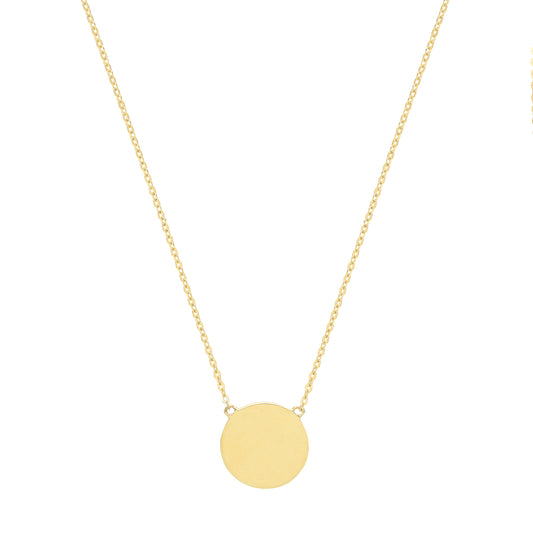 9ct Gold Round Disc Necklace - John Ross Jewellers