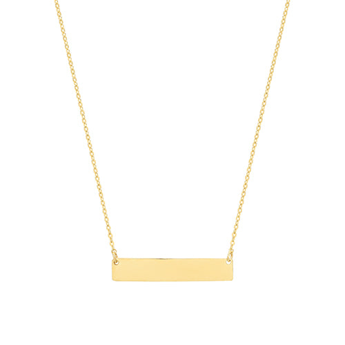 9ct Gold Bar Disc Necklace - John Ross Jewellers