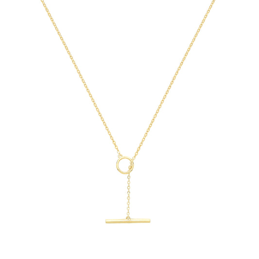 9ct Gold T-bar Slider Necklace - John Ross Jewellers