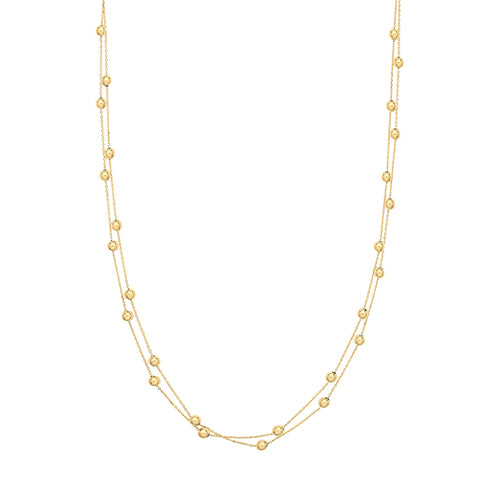 9ct Gold Beaded Double Necklace - John Ross Jewellers