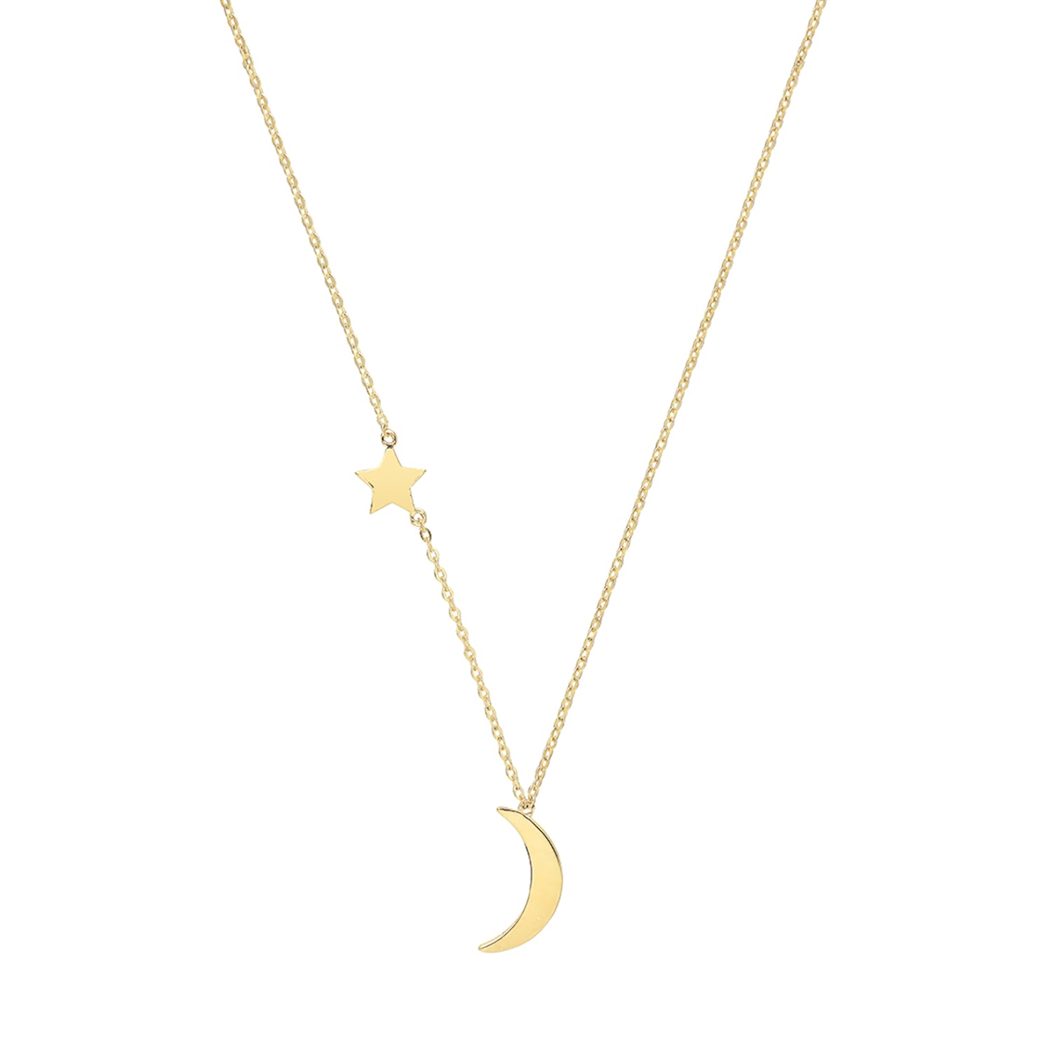 9ct Gold Moon & Star Necklace - John Ross Jewellers