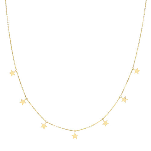 9ct Gold Star Drops Necklace - John Ross Jewellers