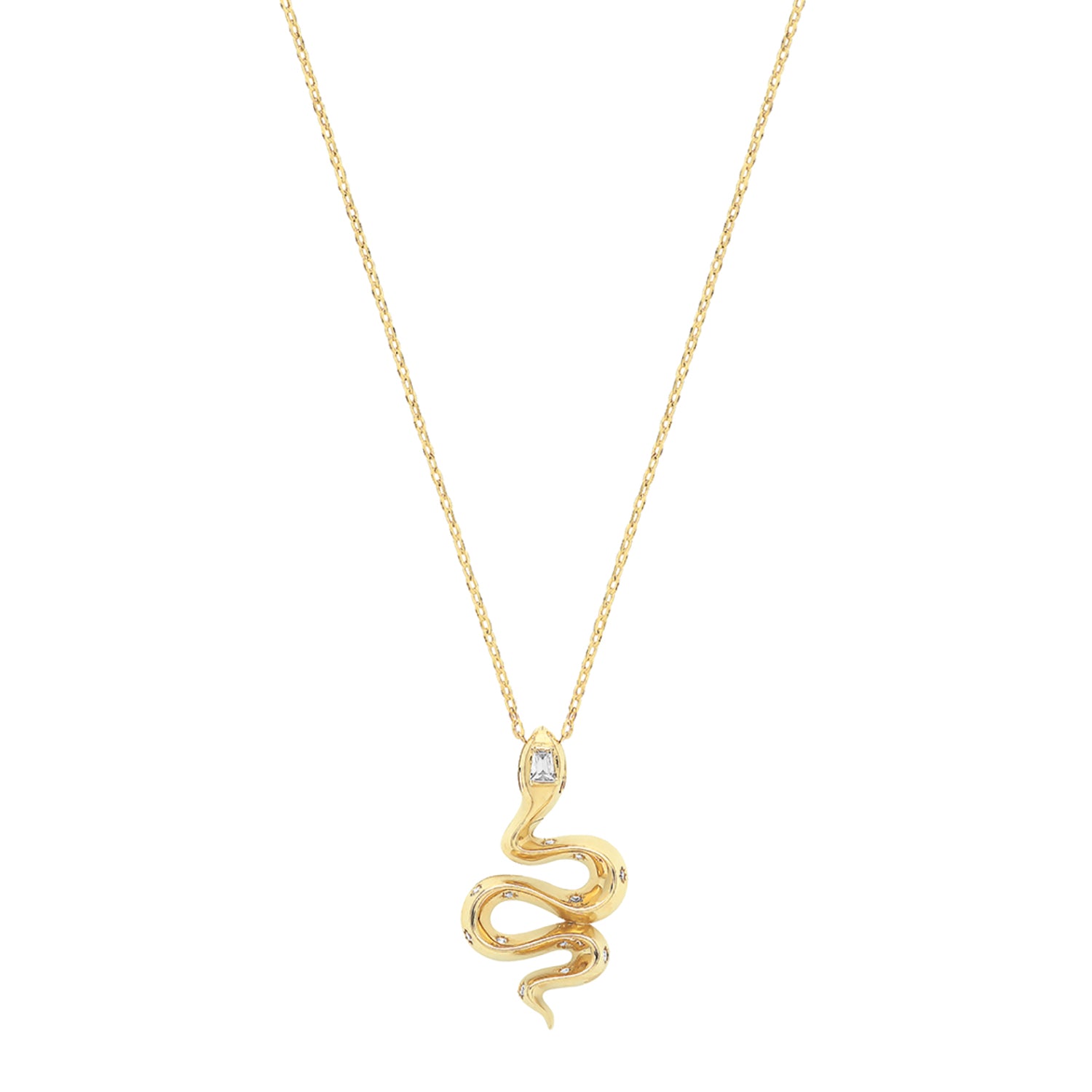 9ct Gold Sparkling Serpent Necklace - John Ross Jewellers