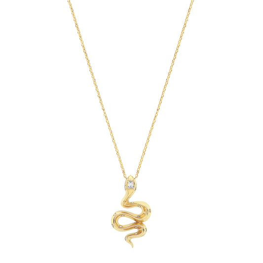 9ct Gold Sparkling Serpent Necklace - John Ross Jewellers