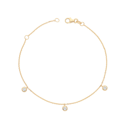 9ct Gold CZ Drops Bracelet - John Ross Jewellers