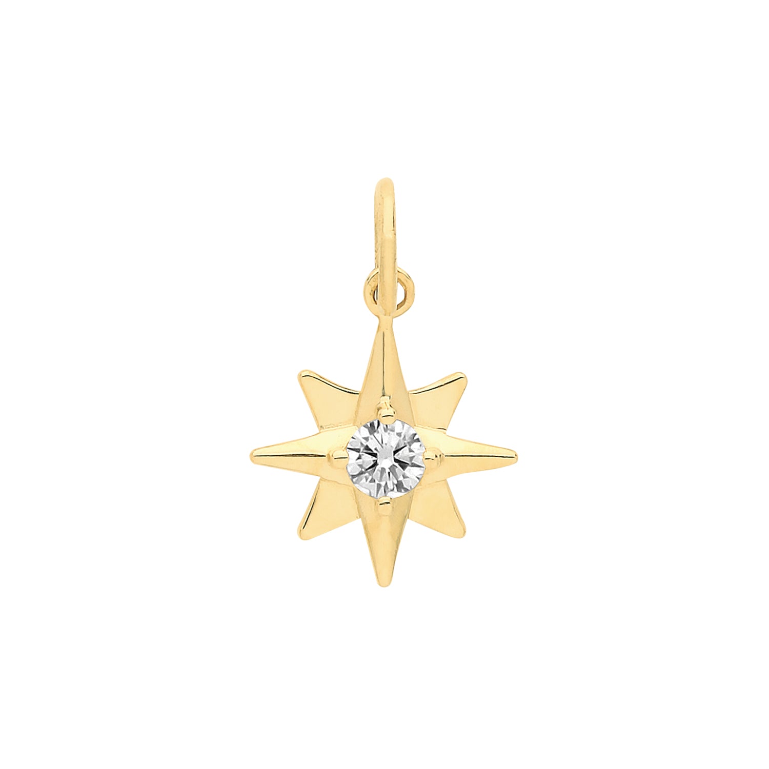 9ct Gold Compass Star Pendant - John Ross Jewellers