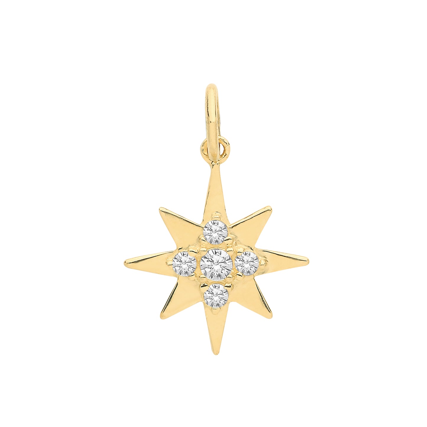 9ct Gold Compass Star Pendant - John Ross Jewellers