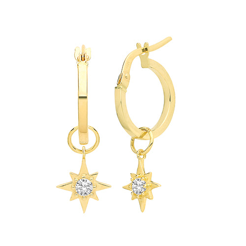 Ear Candy 9ct Gold Compass Earring Charm - John Ross Jewellers