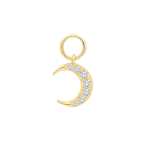 Ear Candy 9ct Gold CZ Crescent Earring Charm - John Ross Jewellers