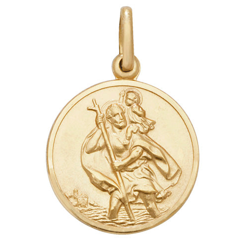 9ct Gold St Christopher Medal Necklace - Large - John Ross Jewellers