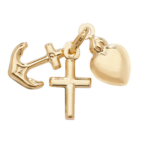 9ct Gold Faith Hope And Charity Charm - John Ross Jewellers