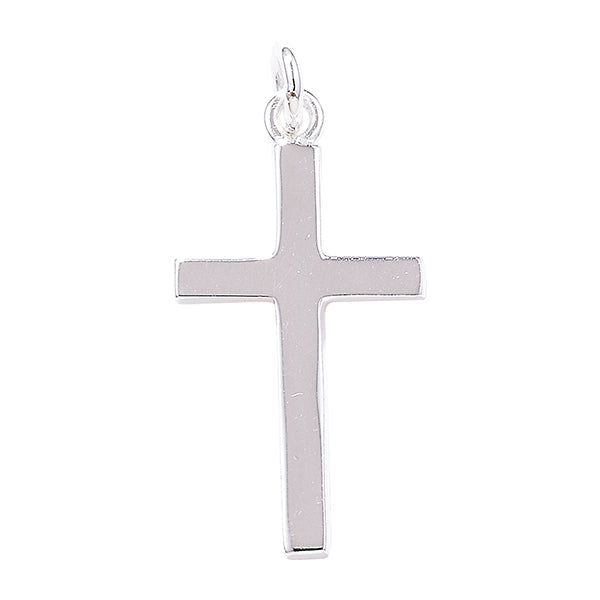 Silver Classic Block Cross Necklace - Medium-Large - John Ross Jewellers