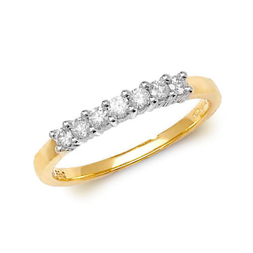 9ct Gold Seven Stone Diamond Eternity Ring | 0.25ct - John Ross Jewellers