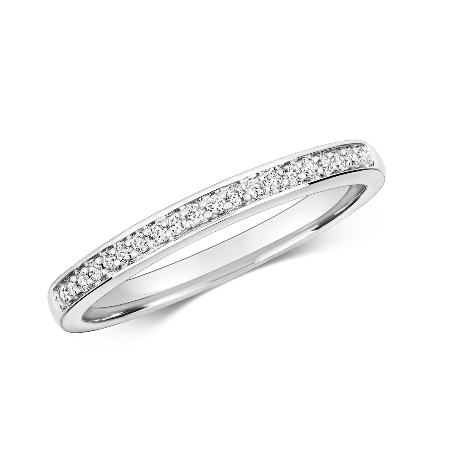 9ct White Gold Diamond Eternity/Wedding Ring | 0.09ct - John Ross Jewellers