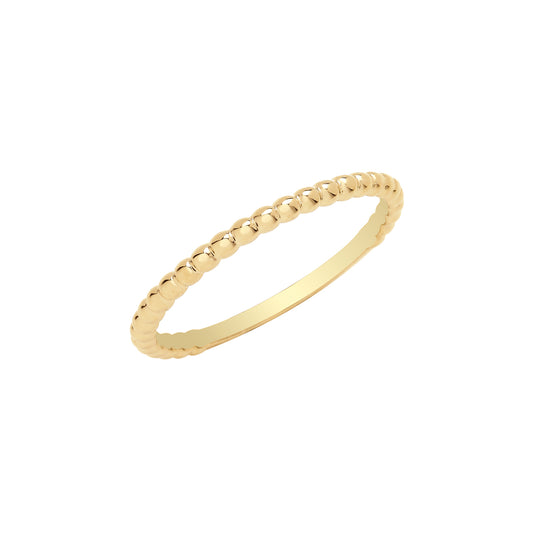 9ct Gold Super Fine Beaded Ring - 1.6mm - John Ross Jewellers