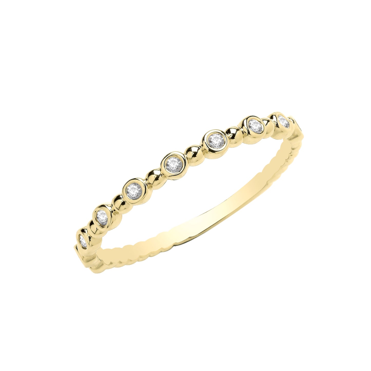 9ct Gold CZ Bobble Ring - John Ross Jewellers