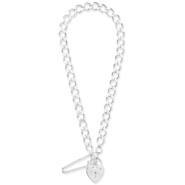 Silver Diamond Cut Curb Link Charm Bracelet - John Ross Jewellers