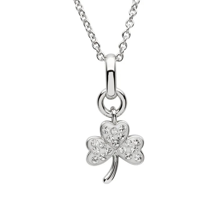 Silver Swarovski Darling Shamrock Necklace - John Ross Jewellers