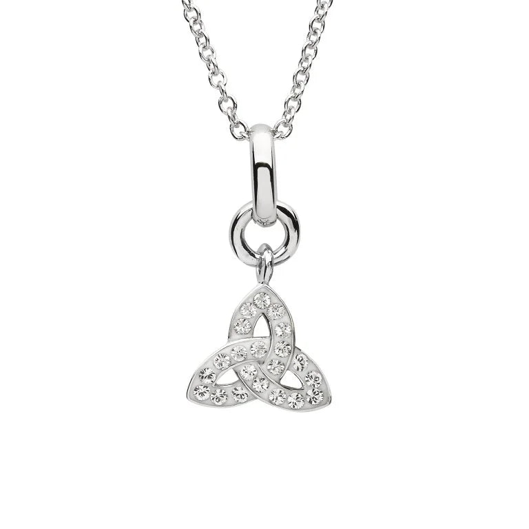 Silver Swarovski Trinity Knot Necklace - John Ross Jewellers