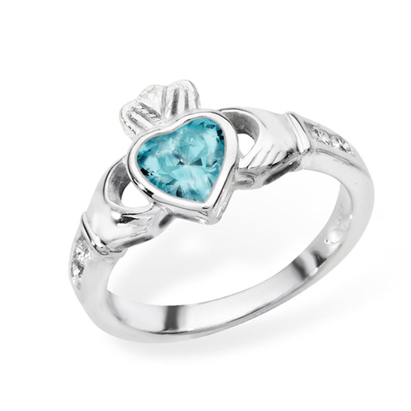 Claddagh Ring March Birthstone Birthstone Claddagh Ring John