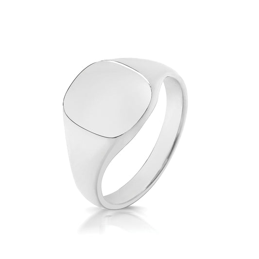 Silver Cushion Signet Ring - John Ross Jewellers